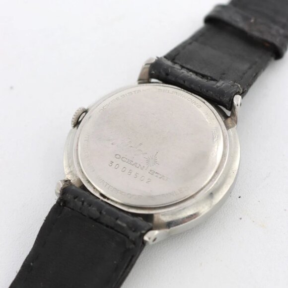 Vintage 33mm Mido Ocean Star Powerwind Men's Automatic Wristwatch Matte Black - Picture 3 of 5